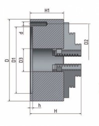 4-čelisťové sklíčidlo s nezávisle stavitelnými čelistmi ø 80 mm